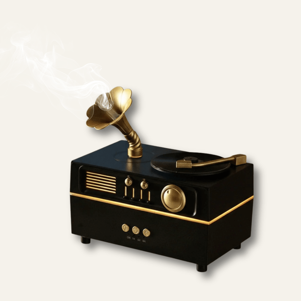 Retro Harmony Phonograph: Aromatherapy Diffuser & Bluetooth Speaker - Cirrus Haus